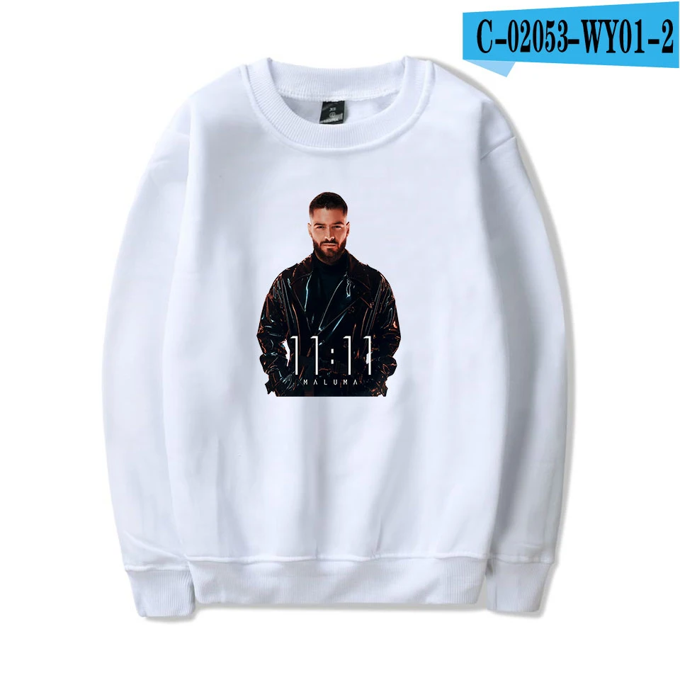 Горячая maluma монолитные толстовки для мужчин/женщин толстовки Harajuku maluma модные повседневные корейские поп осень зима - Цвет: white