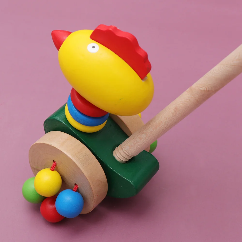 

Baby Pushing Cart Toys Cartoon Animal Carts Baby Walker Wooden Carts Toys Push Rod Cart Toys )