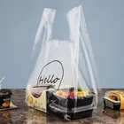 Прозрачные пластиковые пакеты для покупок Hello, 50 шт., упаковка еды на вынос, для торта, десерта, выпечки, еды, жилетов, салатов