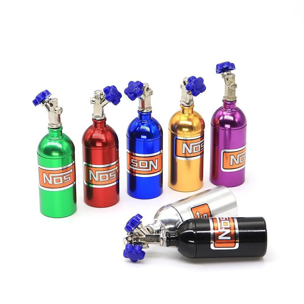

1/10 simulation climbing car universal decorative parts NOS metal simulation nitrogen bottle with fixed chain TRX4 SCX10 ii