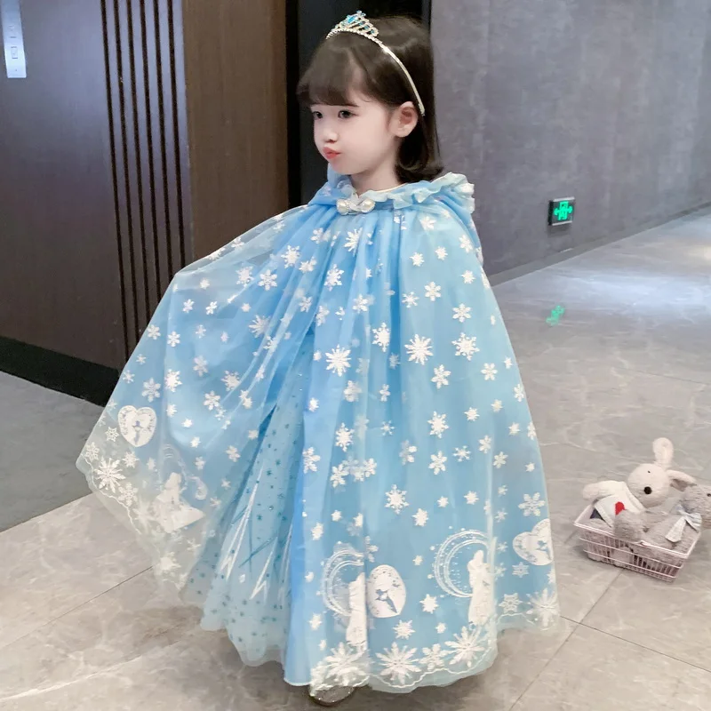 Снежная королева платье для девочек замороженный 2 костюм Хэллоуин детское синее