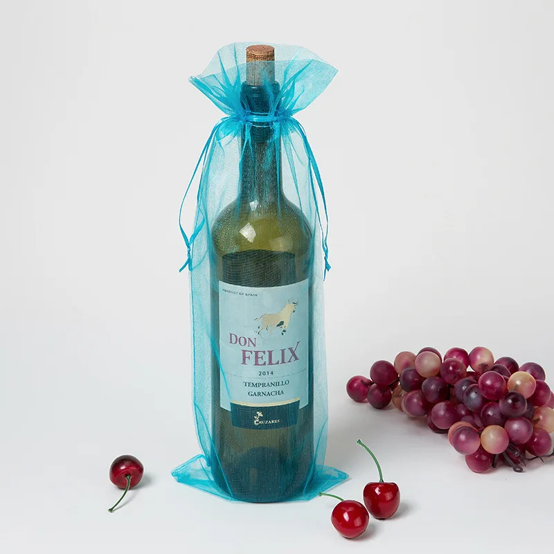 (100 pieces) Organza wine bottle bags gift