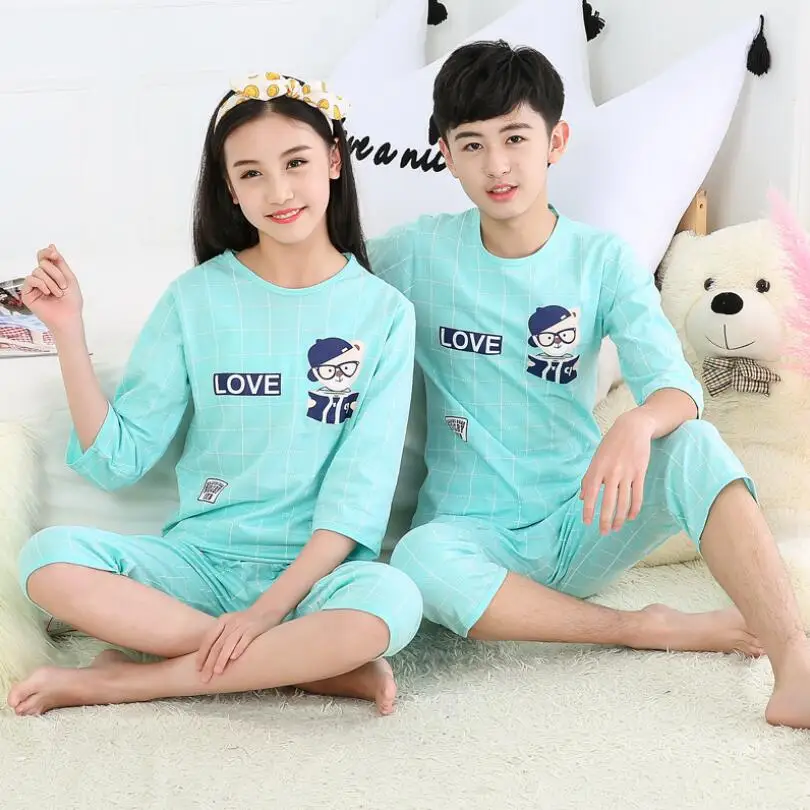 

Kids pajamas sets boys girls cotton sleepwear unisex nightgown cartoon nightwear teenage autumn nightclothes children nightshirt