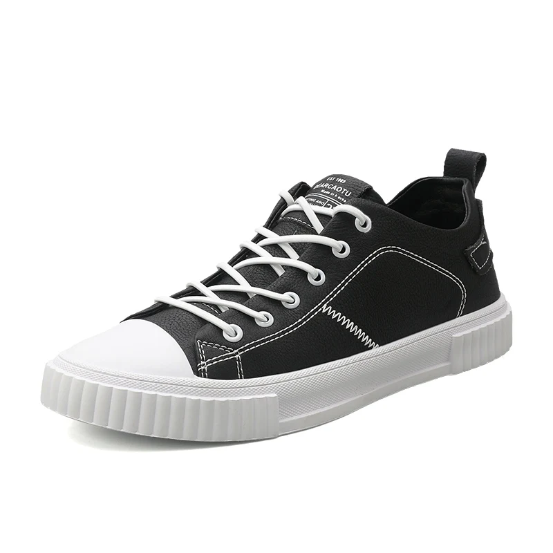 Кроссовки мужские прогулочные кожаные плоская подошва модная повседневная