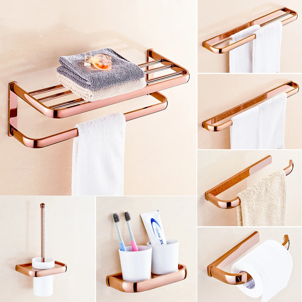 Аксессуары для ванной комнаты роскошные аксессуары цвета розового золота