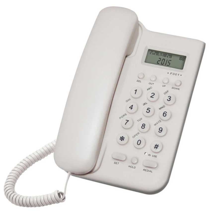 classic corded telephone landline phone with caller id adjustable brightness calling hold wall mountable for home office free global shipping