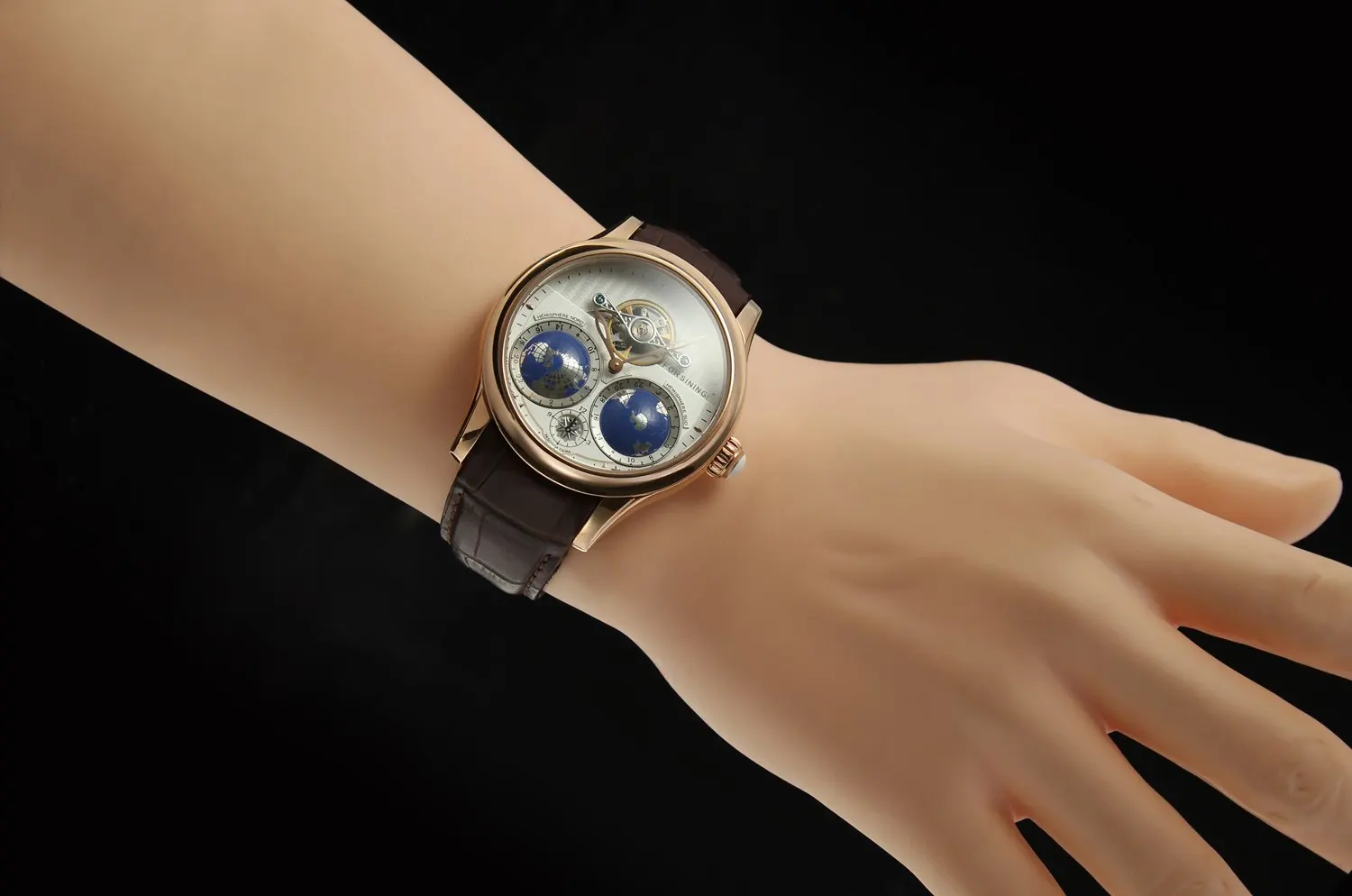 Для мужчин s часы люксовый бренд Топ FORSINING Tourbillon автоматические механические наручные часы Уникальный дизайн теллурион узор кожа