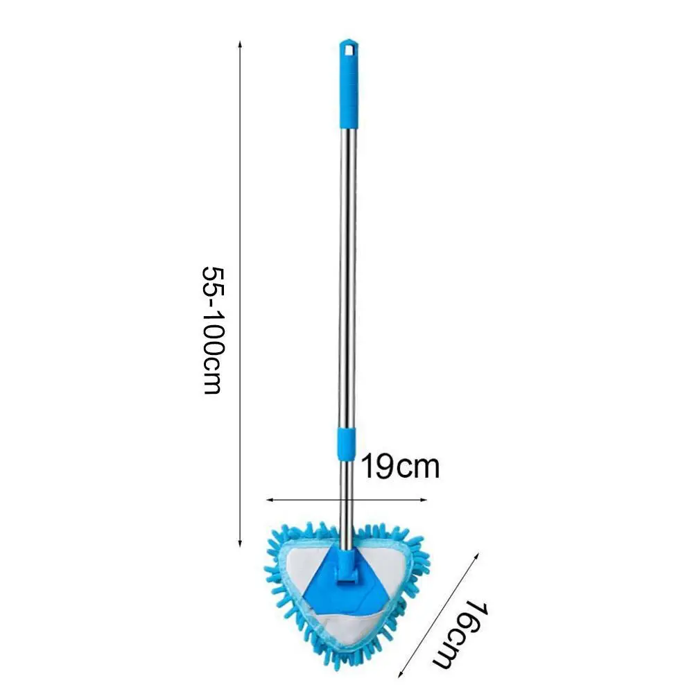 

Mini Retractable Triangle Lazy Cleaning Mop Bathroom Floor Wall Window Household Brush Tool 180 Rotatable Dust Mop