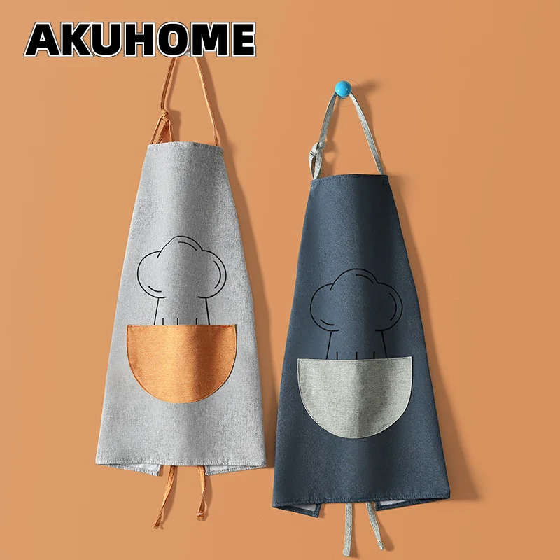 

Kitchen Apron Anti-fouling Oil-proof Thickening Fashion Home Cooking Gown Lovers Women Men Waist Overalls