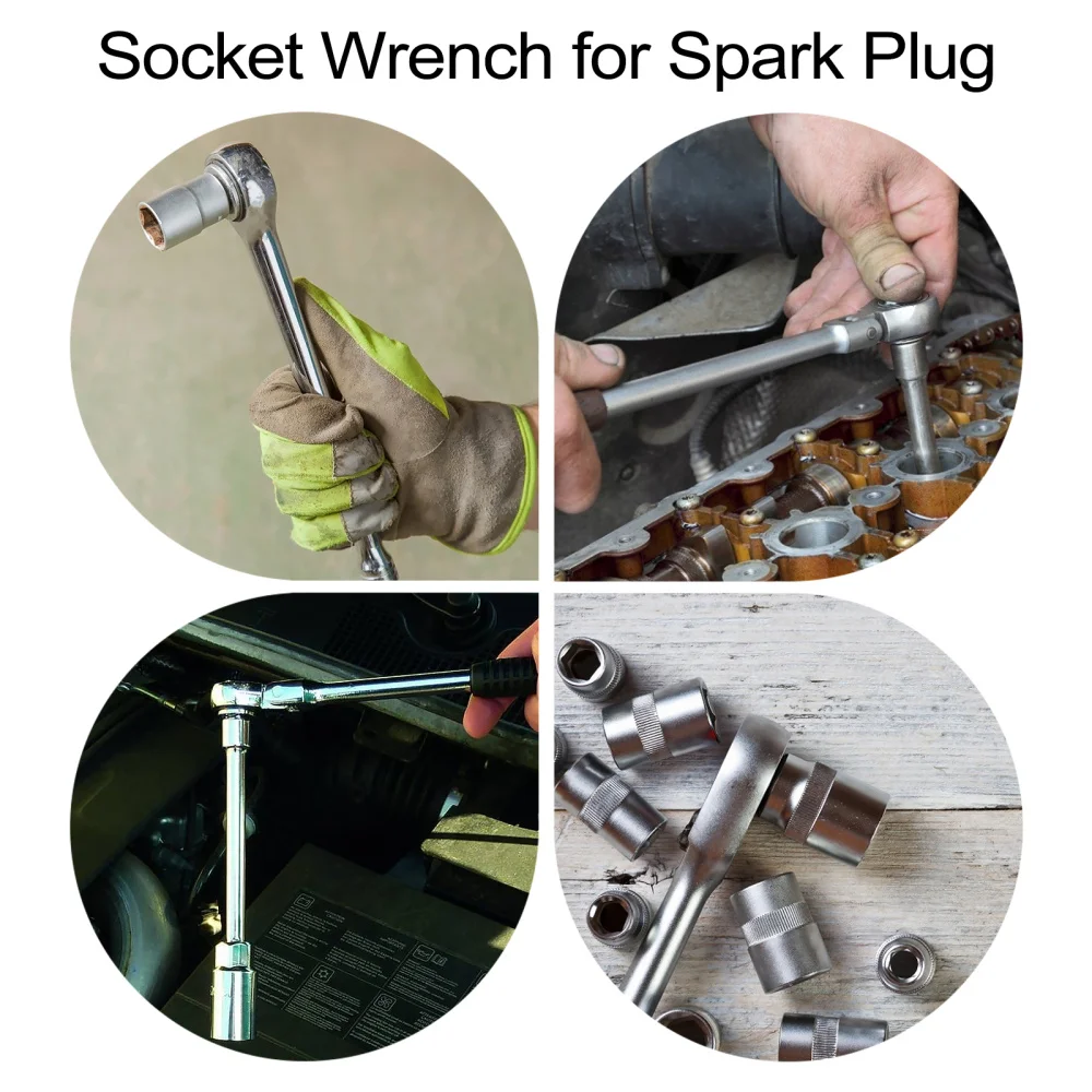 

1 Set Spark Plug Socket Wrench 14mm Spark Plug Removal Installer Tool Car Supply
