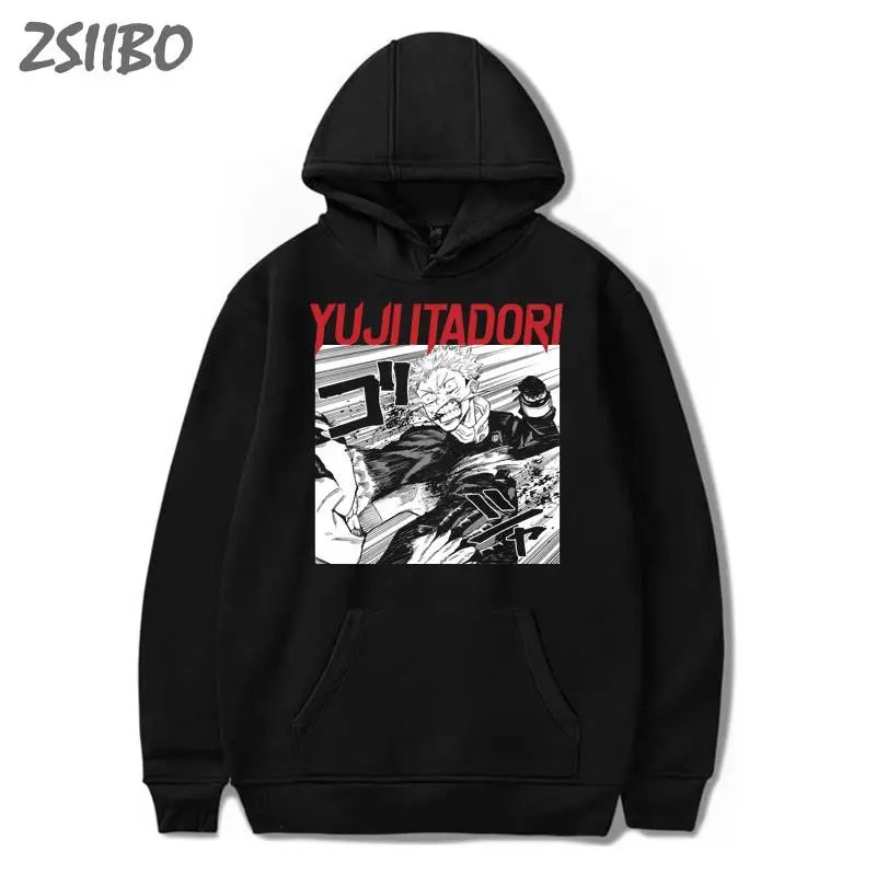 

Мужская толстовка с капюшоном Jujutsu Kaisen Harajuku, унисекс, японская аниме ткань, Yuji Itadori, принт в стиле хип-хоп, Мужская толстовка, уличная одежда, топы