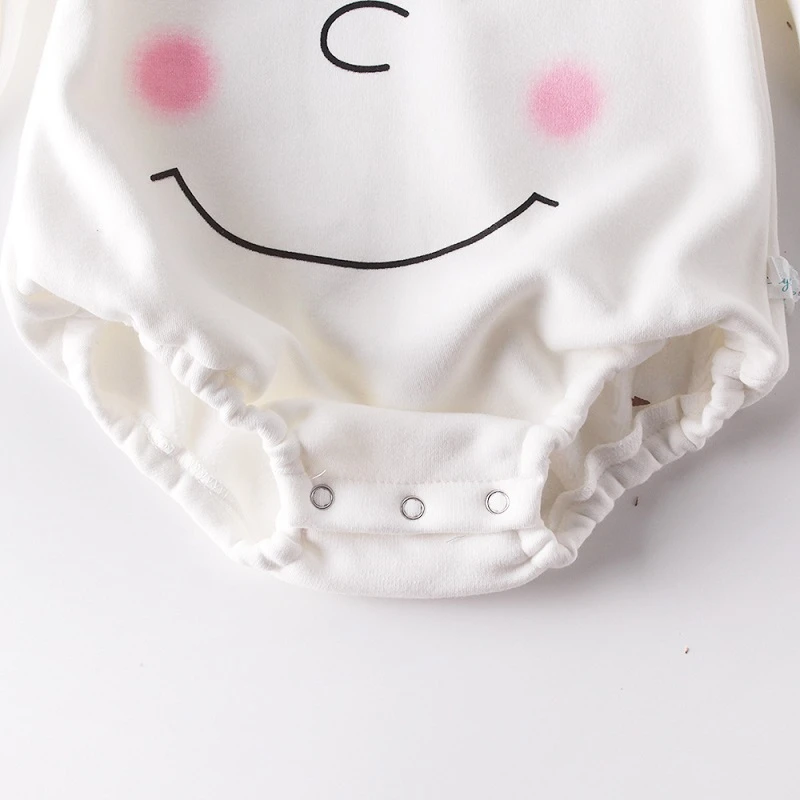 

New Baby Girls Rompers Clothes Long Sleeve Plus Velvet Overalls Newborn Cute Cartoon Smile Jumpsuits Toddler Climbing Clothing