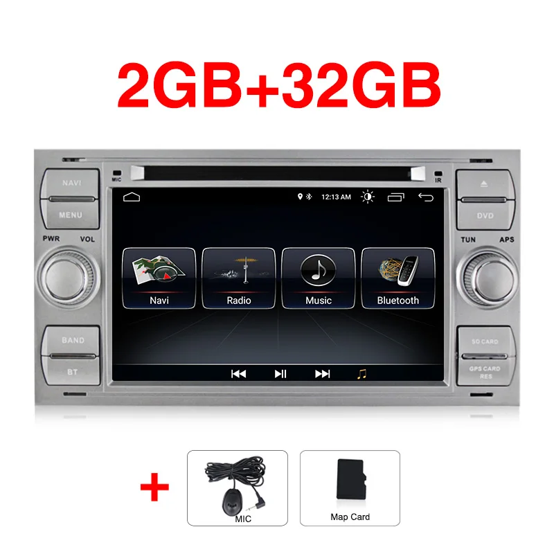 32G Android 9 для Ford Mondeo S-max Focus C-MAX Galaxy Fiesta форма Fusion 2 DIN Автомобильный dvd-плеер радио gps Стерео навигация+ 16 г карта - Цвет: 32G