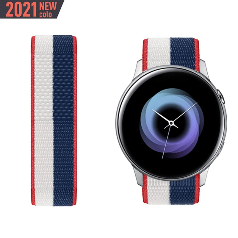 

20mm 22mm Bracelet for Samsung Galaxy Watch Active 2 strap 40mm 44mm Active correa Watchband Gear S3 Watch 3 45/41mm nylon Band