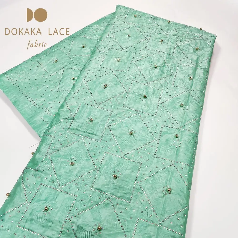 5 ярдов уникальный африканский дизайн кружевная ткань Базен риче с бусинами и