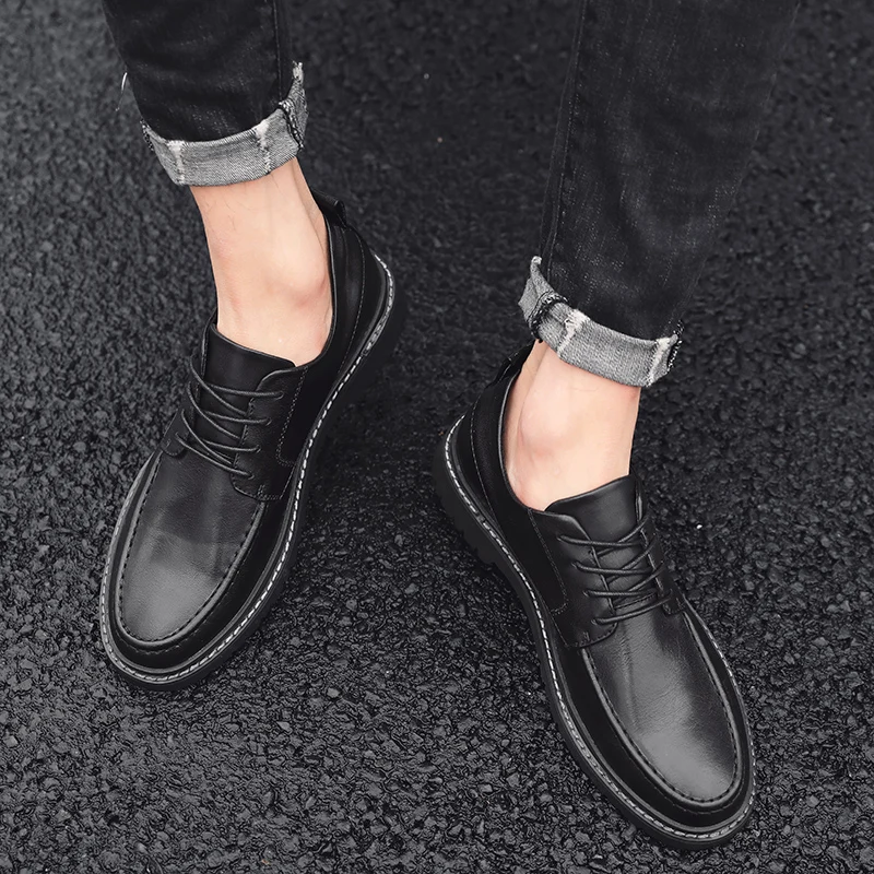 Новинка мужские оксфорды в деловом стиле черные коричневые свадебные туфли с