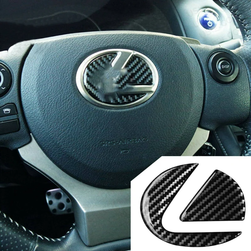

for Lexus IS F Sport GS ES RX NX Carbon Fiber Steering Wheel Emblem Decal Sticker