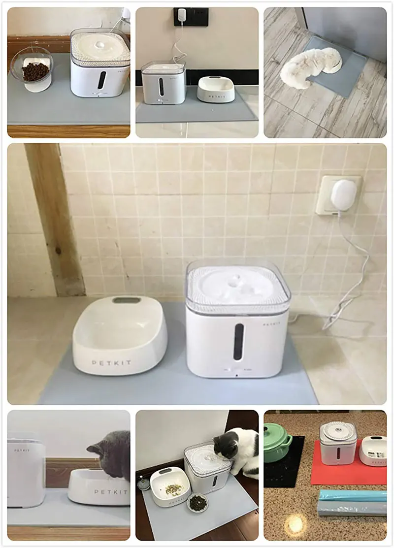 PETKIT коврик для собак, кошек, еды, FDA класс, силикон, водонепроницаемый, для размещения домашних животных, нескользящий, непромокаемый, коврик для кормления домашних животных 46x34 см