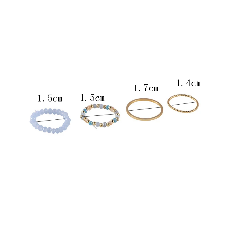 

4 Pcs/ Set 2021 Vintage Resin Ring Set Korea Colorful Crystal Beads Cute Acrylic Rings for Women Girls Best Party Jewelry Gifts