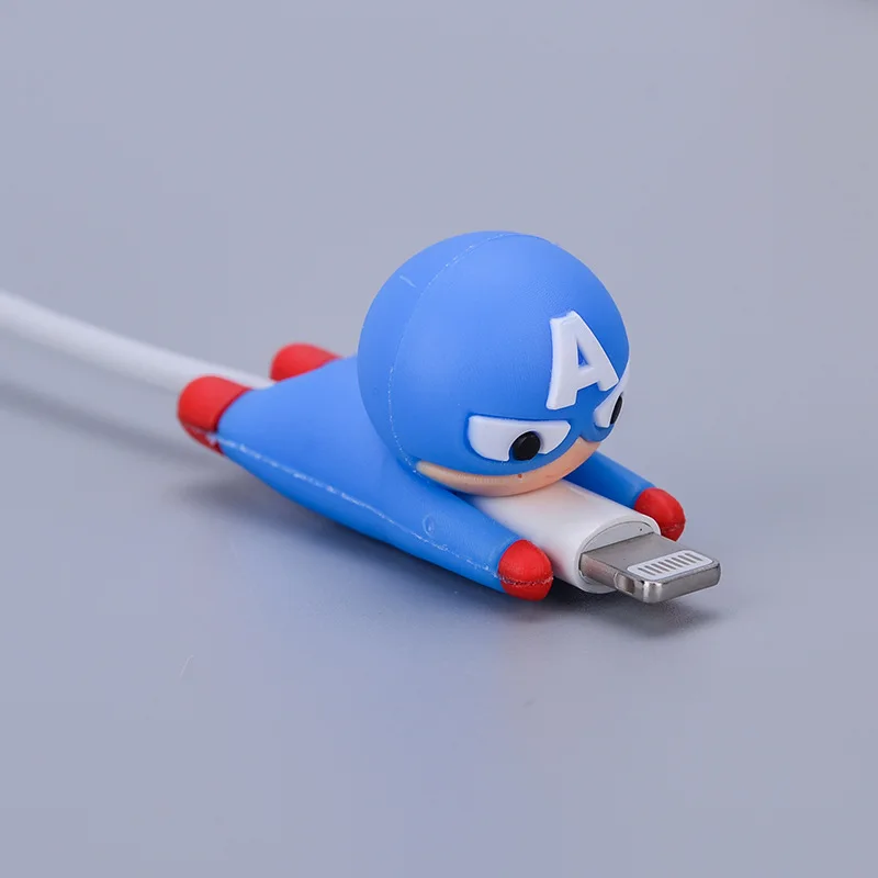 Марвел мультфильм Usb кабель для передачи данных с защитной оболочкой IPhone