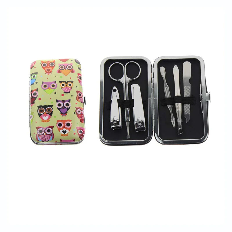 

6 In 1 Home Travel Women Girls Kid Gift Manicure Pedicure Set Kit Tool Include 1Pcs Metal Nail Scissor File 2Pcs Nail Clippers