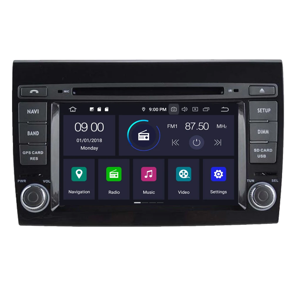 Для Fiat Bravo Brava Восьмиядерный Android 10 4G + 64G Авторадио автомобильный DVD плеер Радио