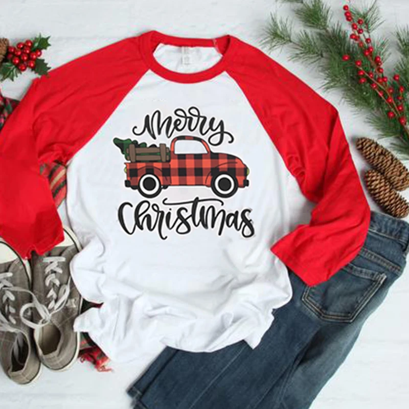 Hot Tee Plus Size Shirt Harajuku Top Cool Merry Christmas Women T-shirt Fall Autumn Womens Female Tshirt Tops | Женская одежда