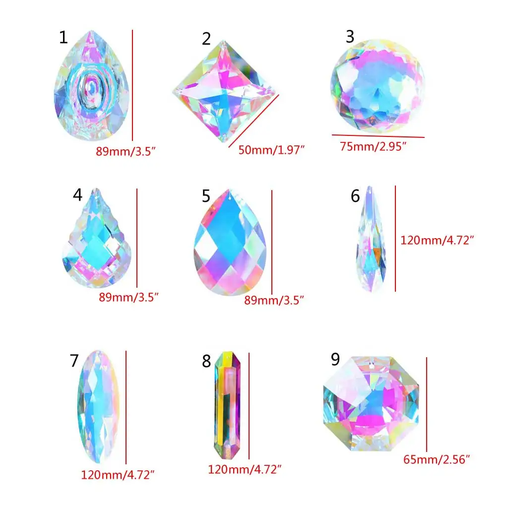 

Colorful Crystal Chandelier Drops Pendants Prisms Hanging Glass Prisms Suncatcher Home Car Decoration