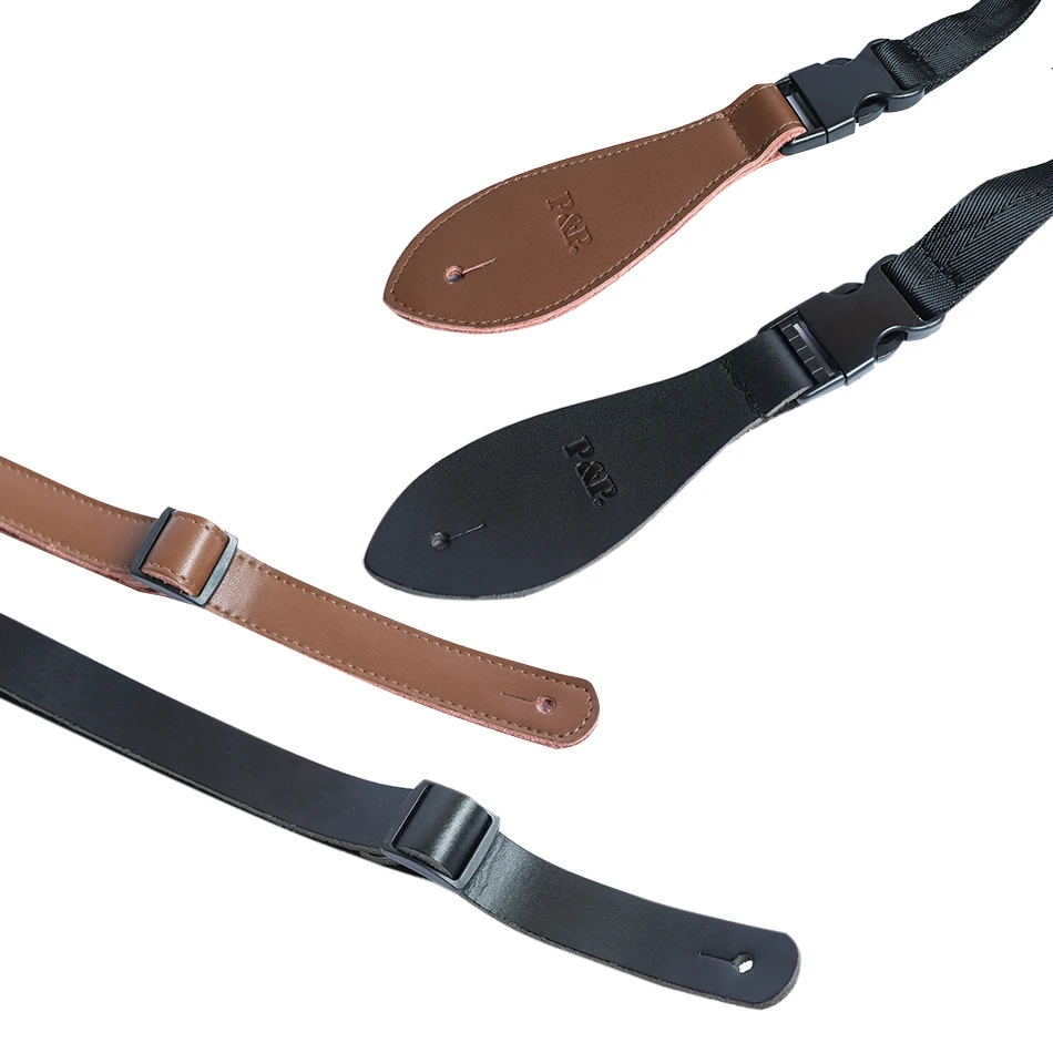 

BATESMUSIC Genuine Leather Guitar Strap Soft Durable Guitar Belt for Electric Bass Acoustic Guitar Accessories