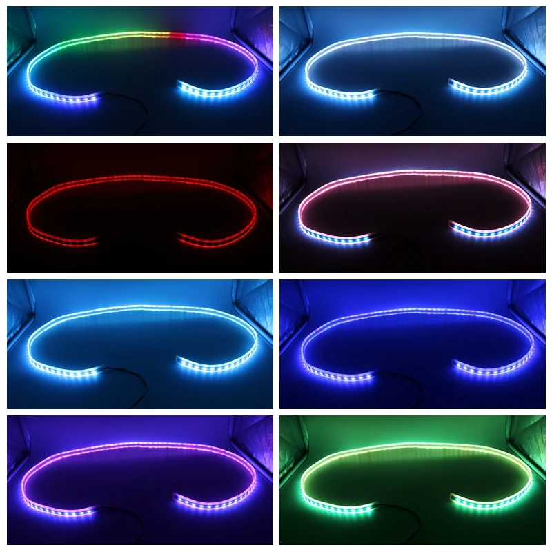

Tak Wai Lee 2X RGB RF Remote Control LED Car Side Strip Light Styling Automobile General Decoration Atmosphere Water Flow Lamp