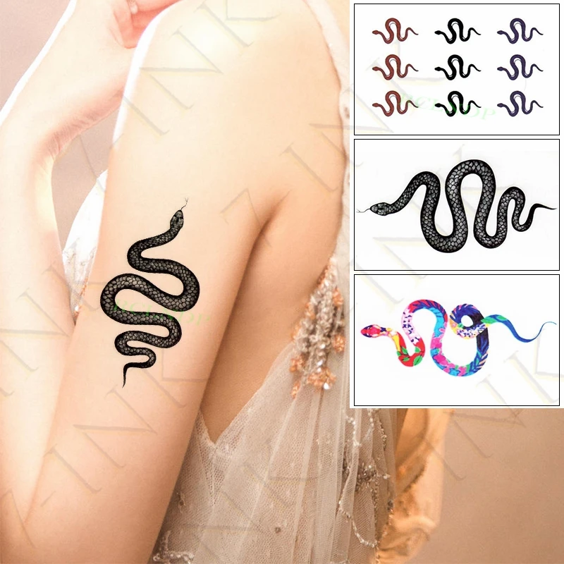 

Waterproof Temporary Tattoo Sticker The New Little Snake Animal Body Art Fake Tatto Flash Tatoo Leg Arm Hand Foot For Women Men