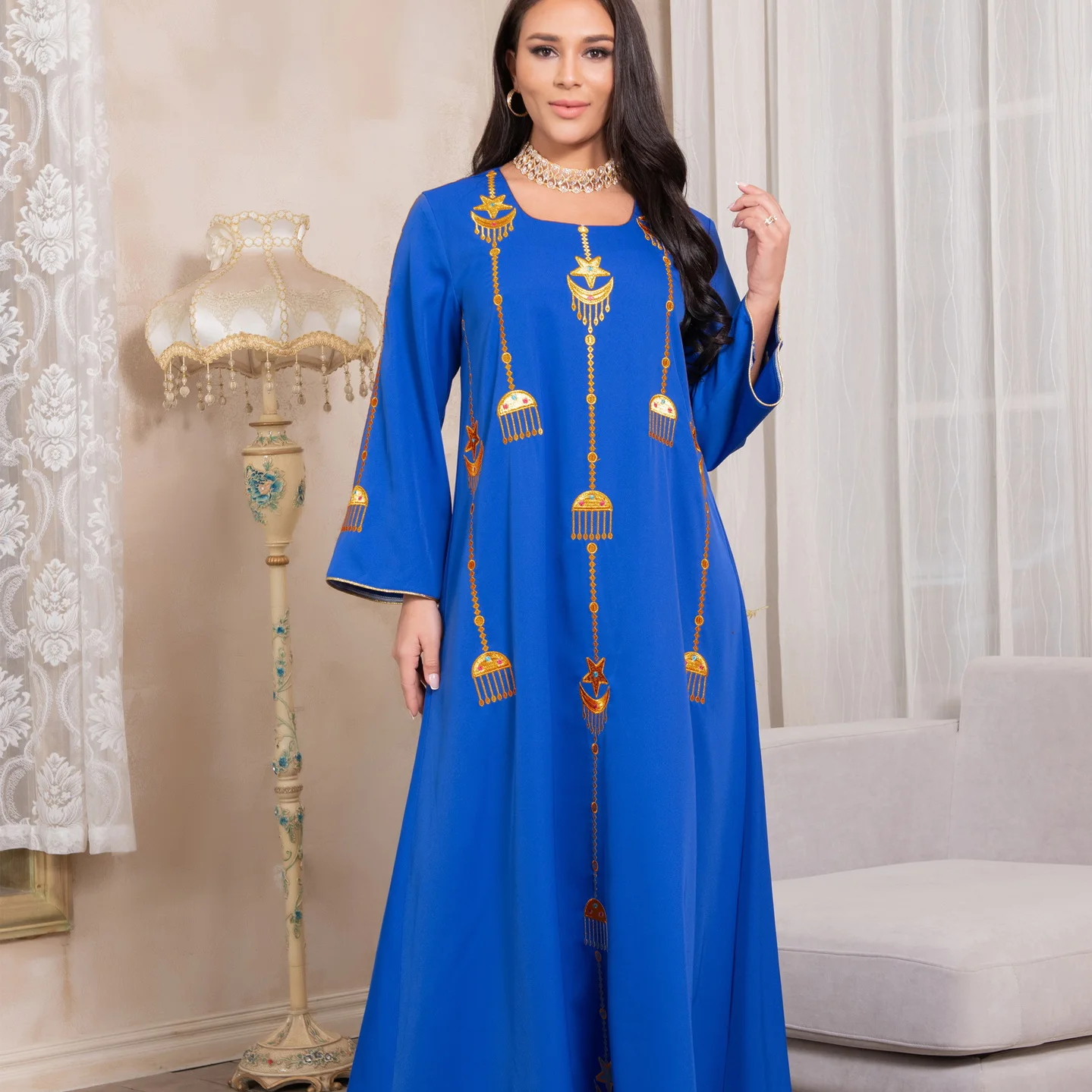 2021 Middle East Muslim Eid Al-Fitr Embroidery Abaya Islamic Style Embroidered Robes of The Arab Nation Muslim Fashion