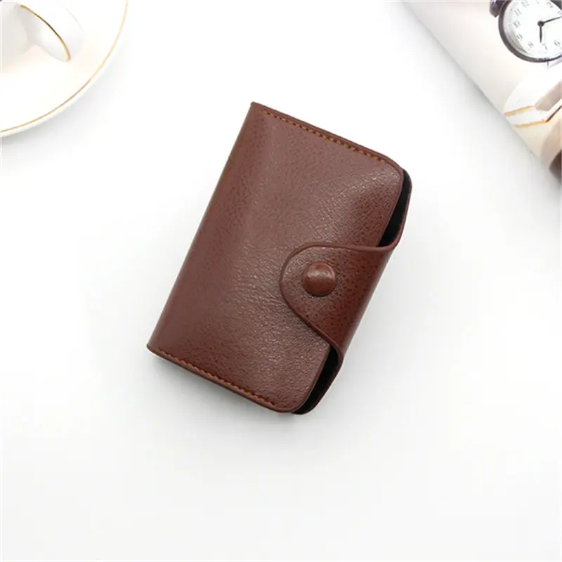 light brown Фиолетовый 1 шт. 11 слотов держатель для карт из натуральной кожи однотонный цветной кошелек для карт на молнии чехол для визиток унисекс кошелек для монет - Цвет: light brown