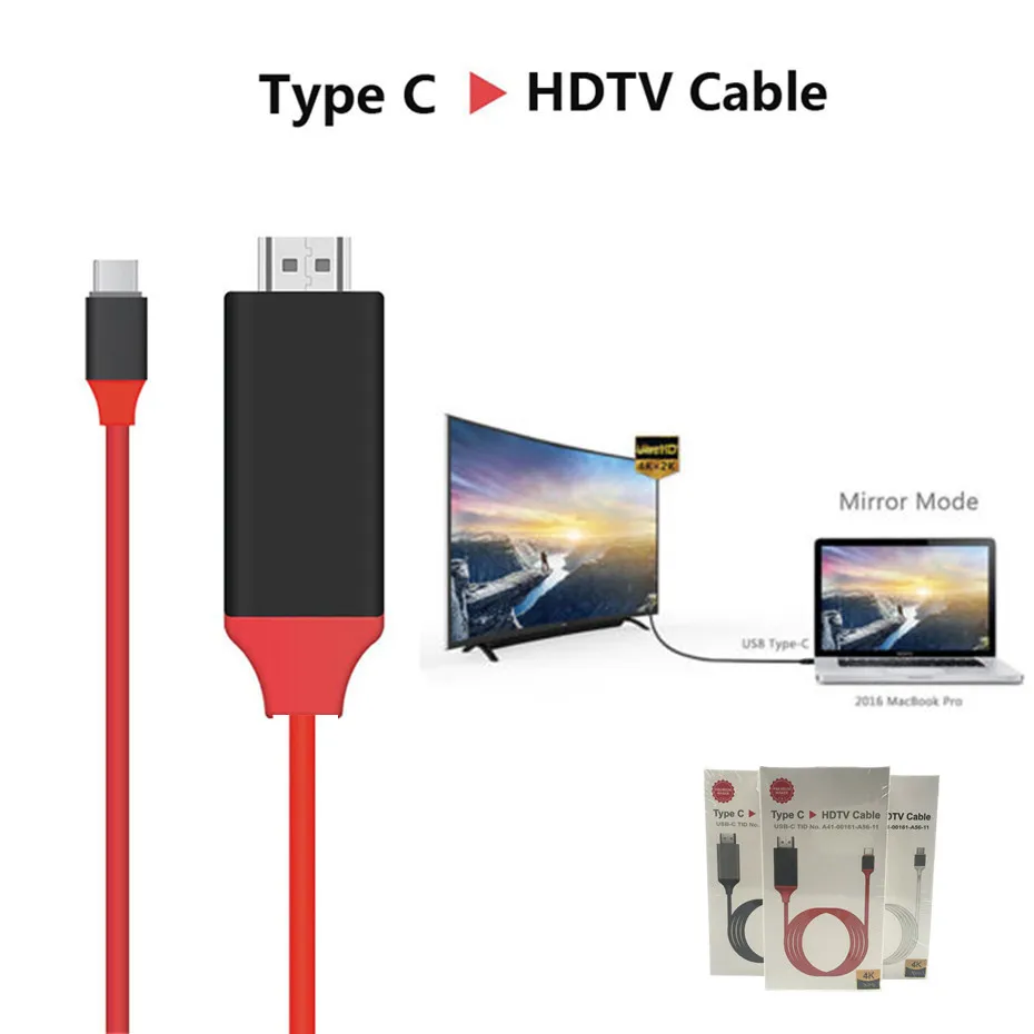 4K 30Hz type C к HDMI USB C HDMI кабель конвертер HD Расширение адаптер для Macbook samsung S8(с розничной упаковкой