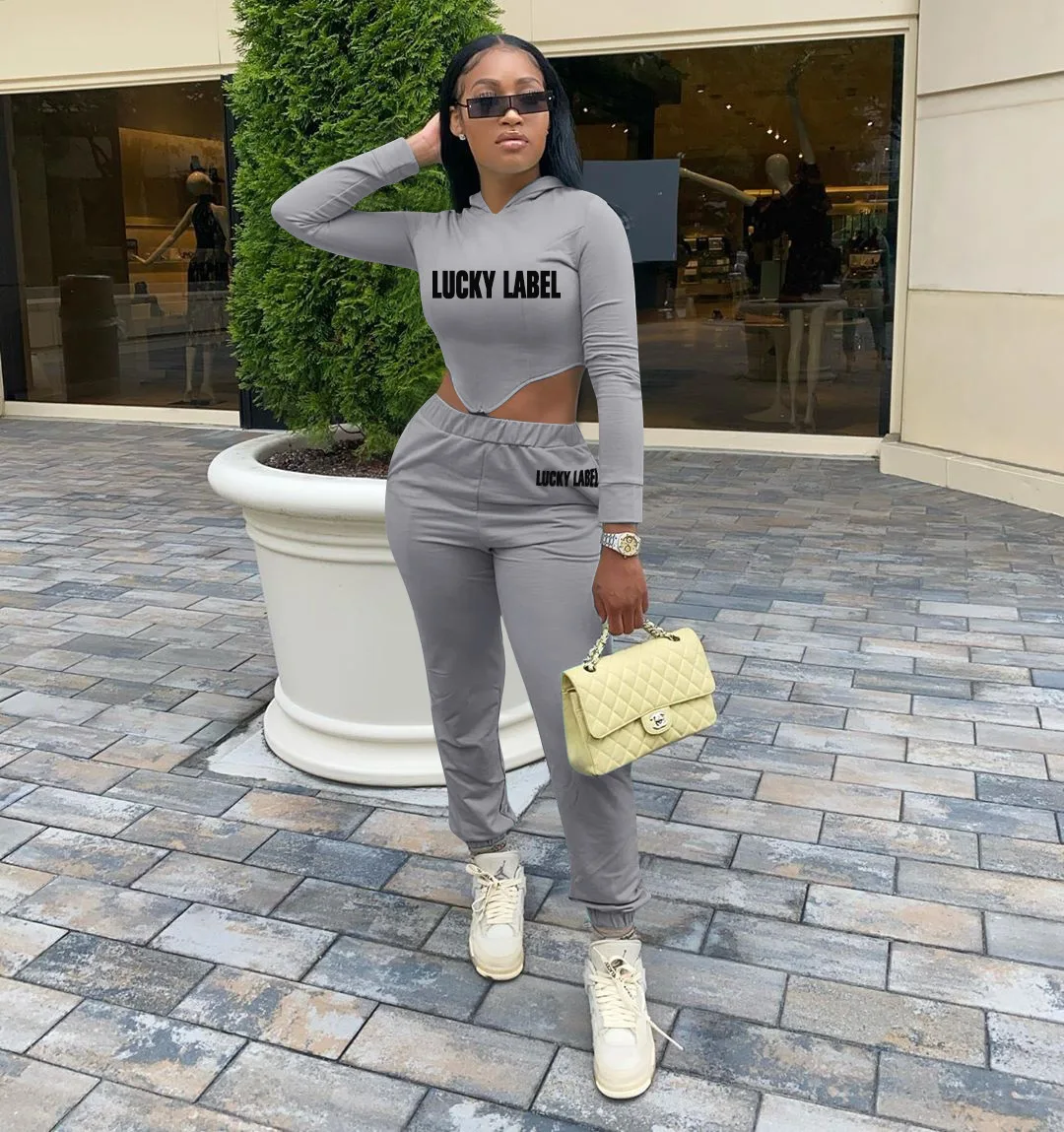 

Streetwear Two Piece Set Women Hooded Suits Autumn Long Sleeve Hoodies Outfits 2 Piece Set Tracksuit Female Ladies Matching Sets