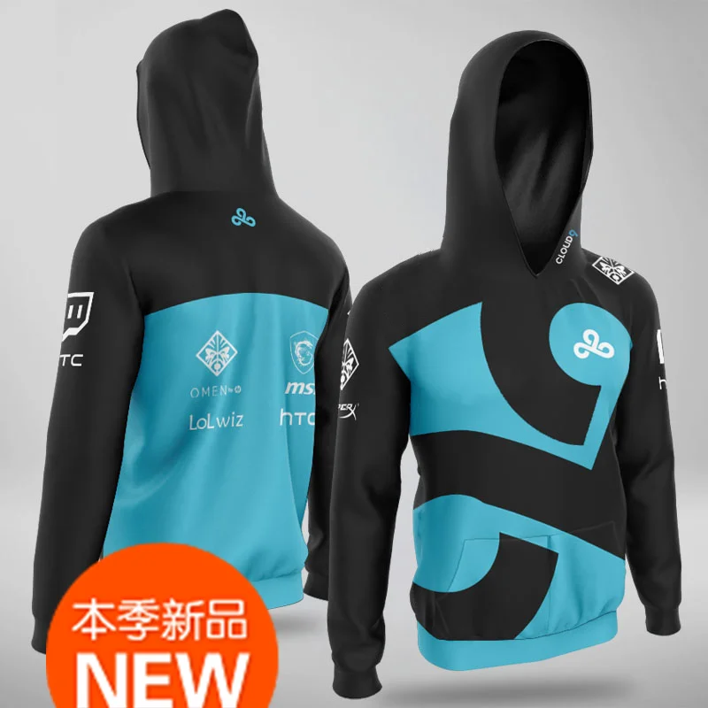 

Одежда для команды Cloud9, одежда Csgo, индивидуальная одежда для соревнований по индивидуальному заказу, одежда с капюшоном C9