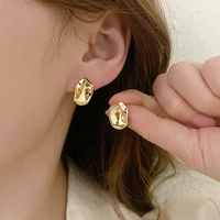 bump irregular trendy earrings for women girl gold silver color stud earrings personality vintage earrings jewelry accessories