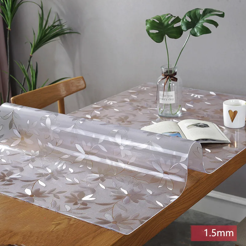 Водонепроницаемая скатерть из ПВХ толщиной 1 5 мм/2 мм/3 мм прозрачная для стола