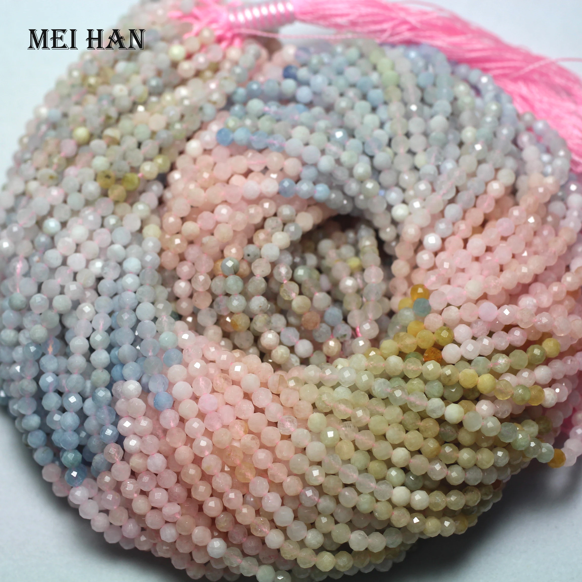 Meihan натуральные красочные бусины Beryll (2 нити/комплект) 4 мм граненые круглые в