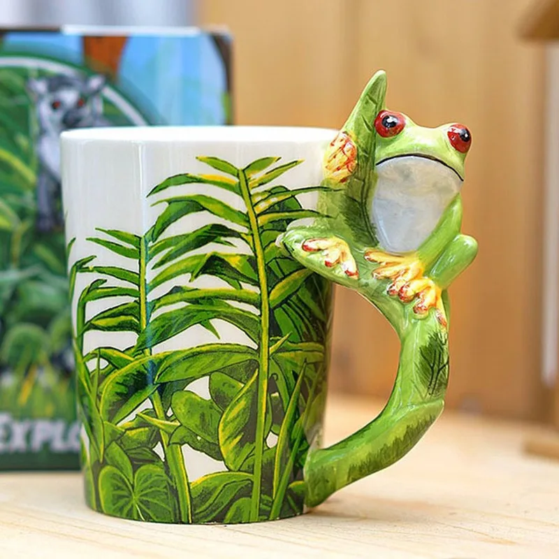 Новинка 2019 3D кружка с животными ручной росписи керамическая чашка лягушкой и