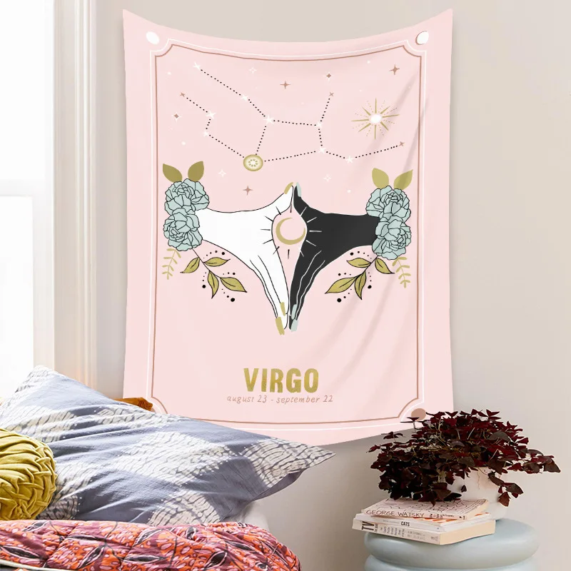 

Constellations Tarot Celestial Tapestry Wall Decor Bedroom Dorm Astrology Hand Rose Kawaii Room Decor Pink Witchcraft Divination