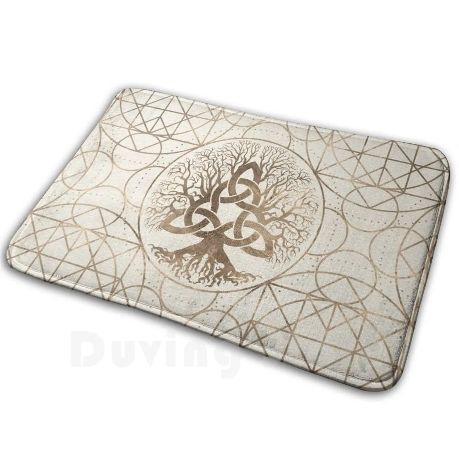 

Древо жизни-иггдрасил с Triquetra Pastel Gold, мягкий нескользящий коврик, коврик, подстилка, трикетра игдрасил, дерево жизни