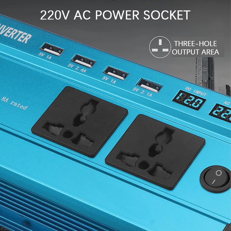 Автомобильное зарядное устройство для инвертора 2000 Вт 12/24/48/60 В переменного тока