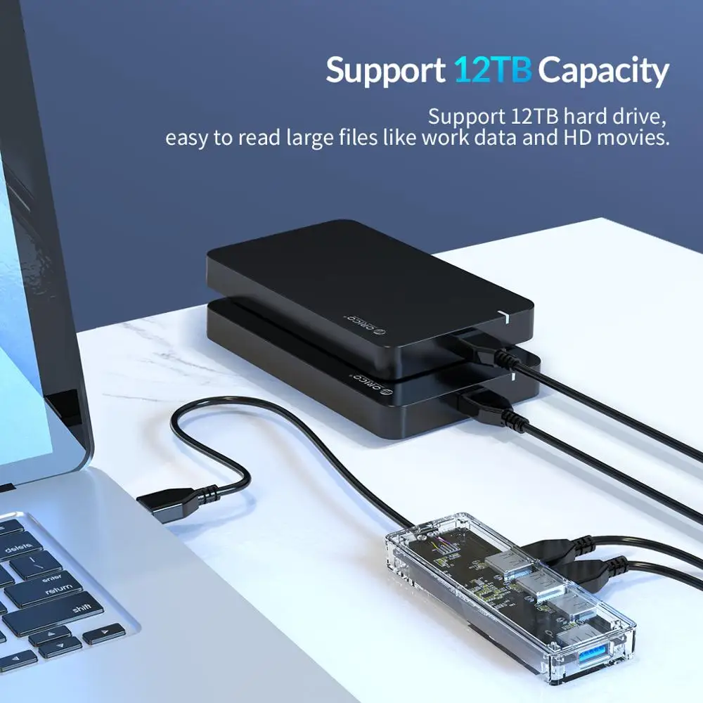 ORICO Универсальный прозрачный концентратор USB 3 0 мульти Высокоскоростной