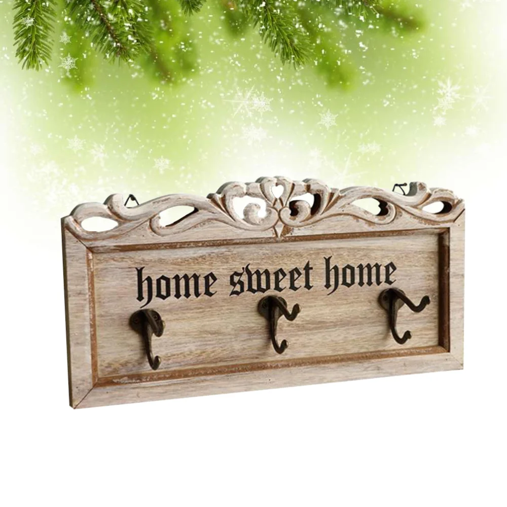 

Vintage Iron Hooks on Wooden Board Wall Door Hooks for Decoration