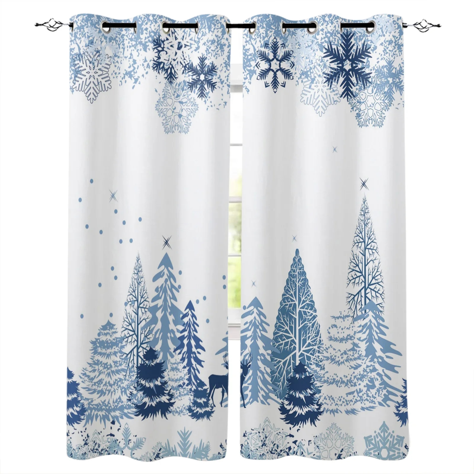 Рождественские Зимние занавески со снежинками для гостиной спальни кухни