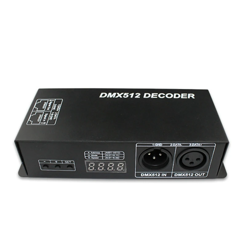 3CH RGBW DMX 512 декодер светодиодный контроллер 3 канала x 4A дисплей светильник DC12