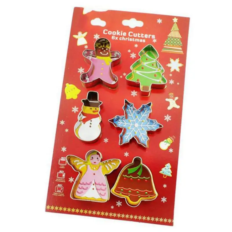 1 упаковка = 6 шт. Трафареты для нарезки печенья прессформы Xmas Tree/звонок/Снеговик 3D