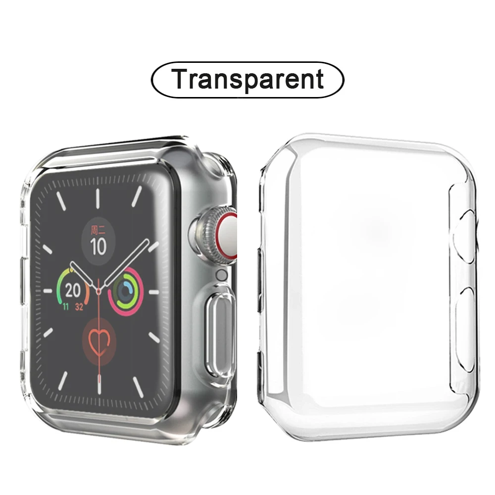 Тонкий чехол для часов Apple Watch, чехол 5, 4, 3, 2, 1, 42 мм, 38 мм, мягкий прозрачный ТПУ защитный экран для iWatch 4, 3, 44 мм, 40 мм, аксессуары - Цвет: Transparent