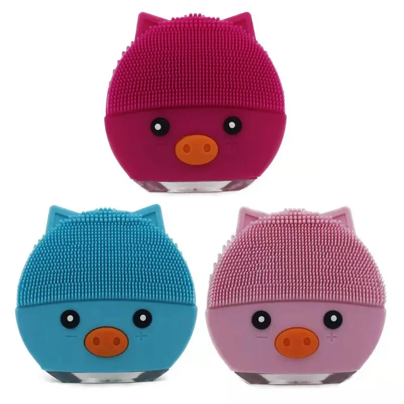 Мультяшная свинка Водонепроницаемая электрическая Очищающая щетка для лица